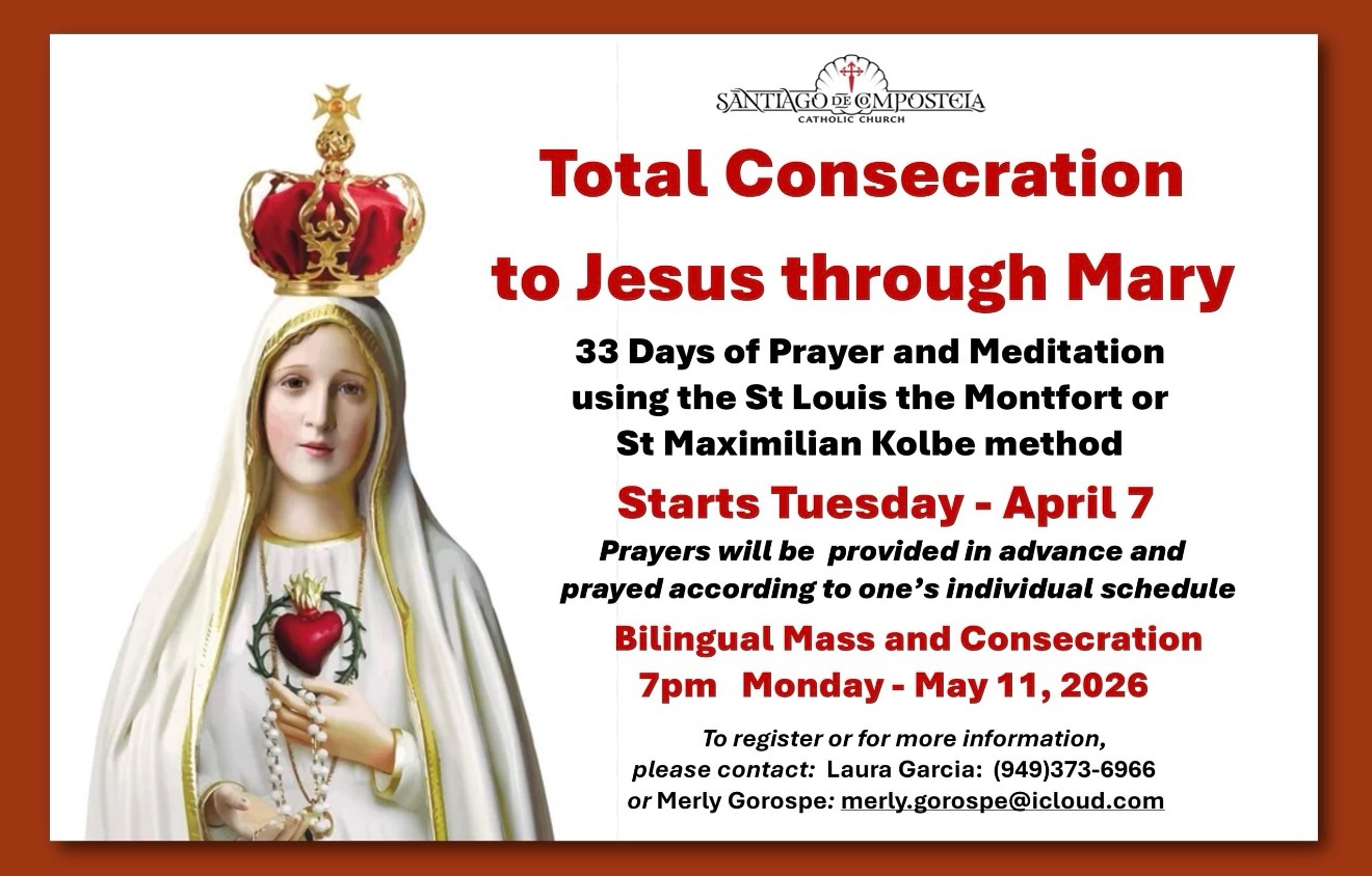 Join us for 33 days of preparation, deepening your faith and devotion, leading to a special consecration. All are welcome to take part in this meaningful spiritual experience!