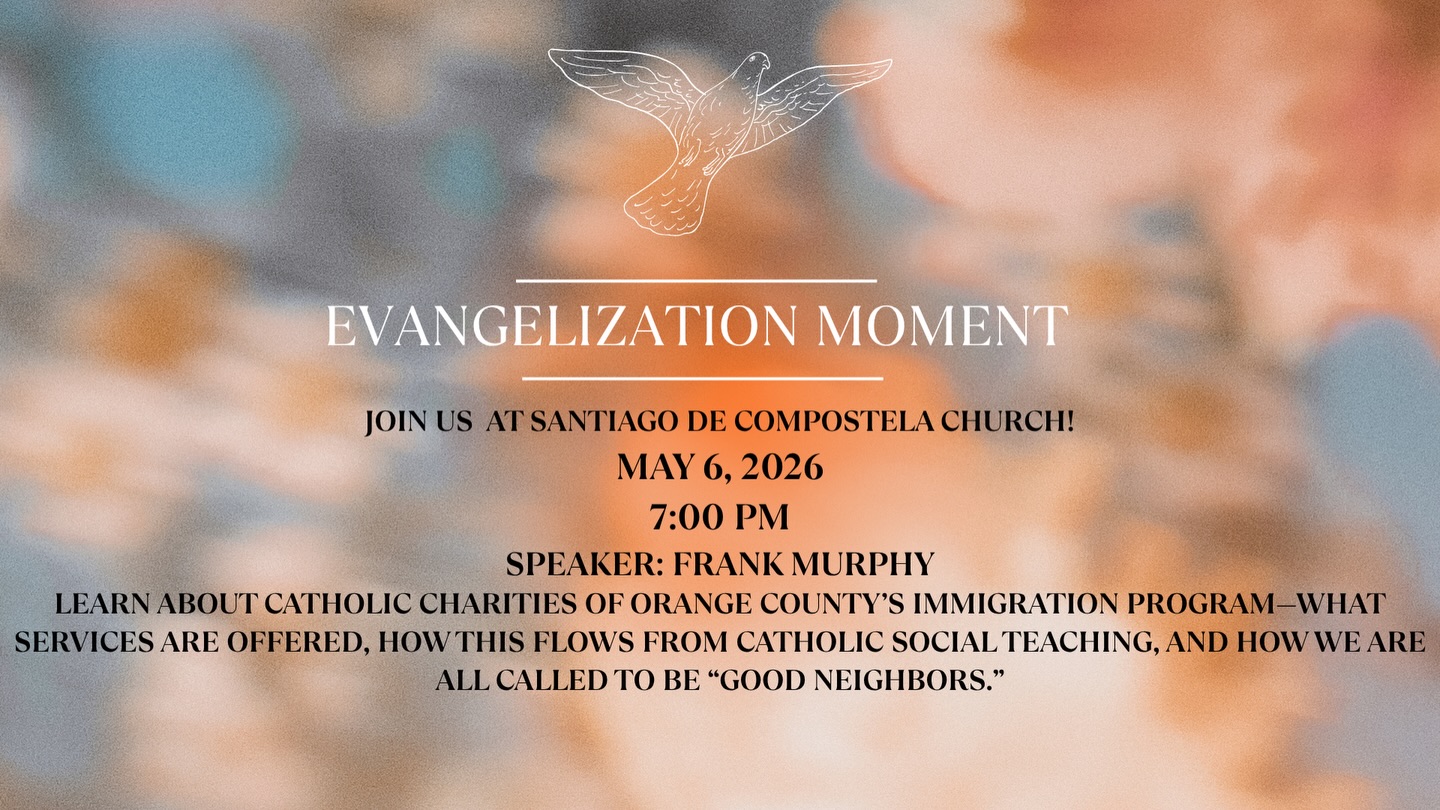 Come hear Frank Murphy speak about the work of Catholic Charities of Orange County, learning how we are called to live out our faith through social teaching and service to others as “good neighbors.” All are welcome!!